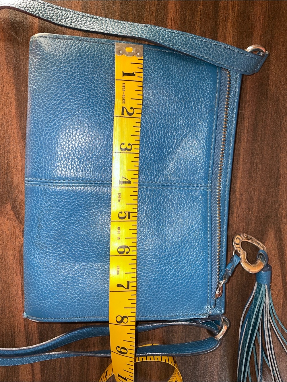 Brighton Barbados City Organizer Leather Crossbody Bag Turquoise - Picture 9 of 14